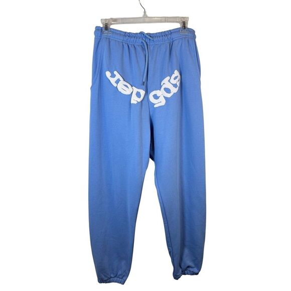 SP5DER Sweatpants Men's Size Large Sky Blue Lt Blue Worldwide OG Joggers EUC - Picture 3 of 8